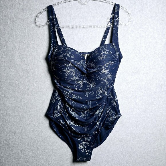 Niptuck Womens Twist Front Tummy Control Multi-fit Cup One Piece Swimsuit Size 8 - Picture 1 of 12